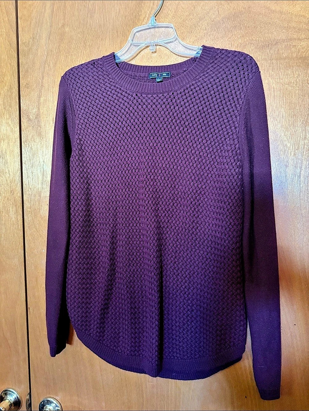 Maroon Textured Crewneck Sweater Size Large-stitch fix